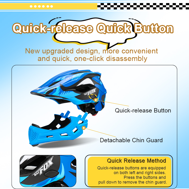 BATFOX Kids Full Face Bike Hel - Running Gear Kids ulasan dan harga