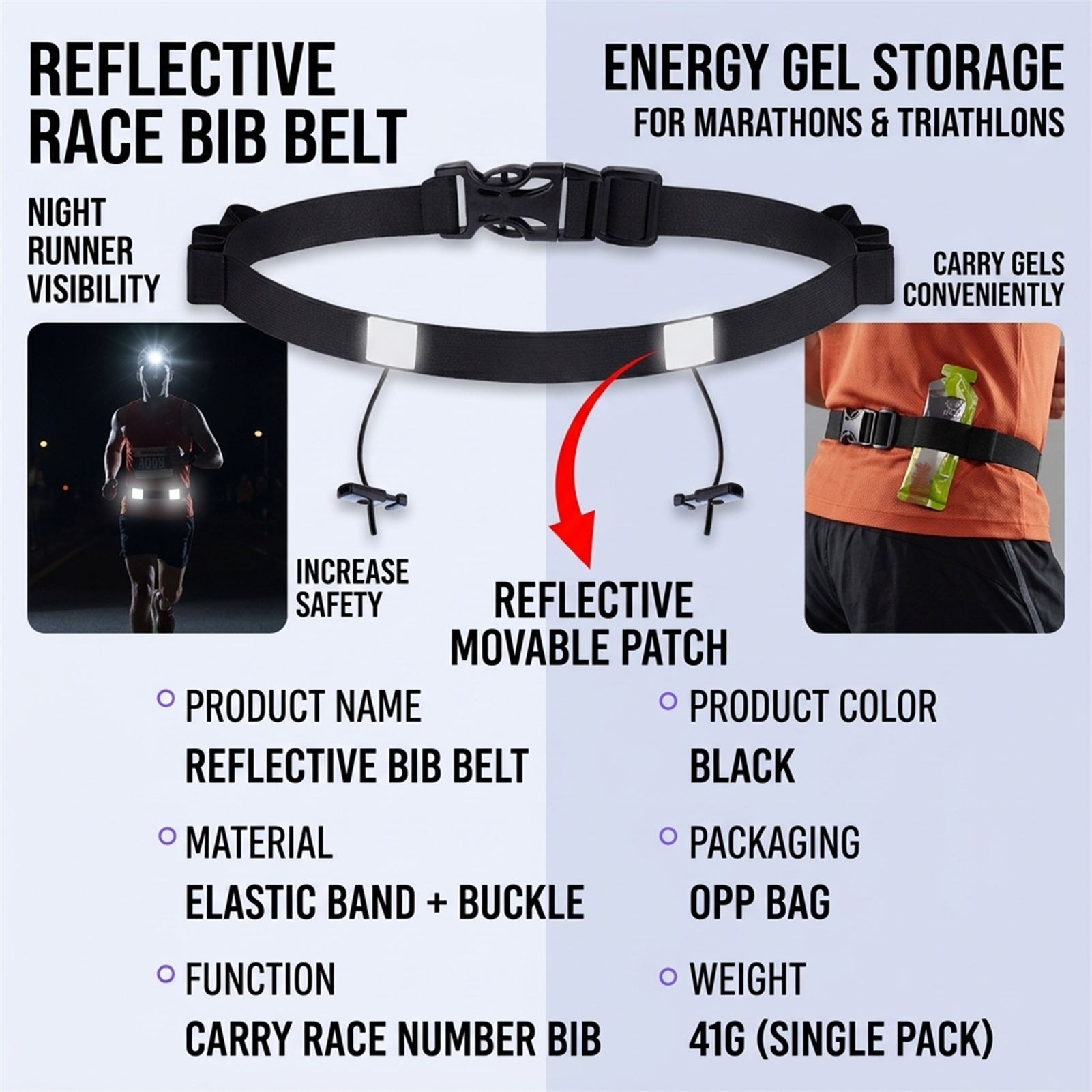 Reflective Race Bib Belt for T - Race Bib ulasan dan harga