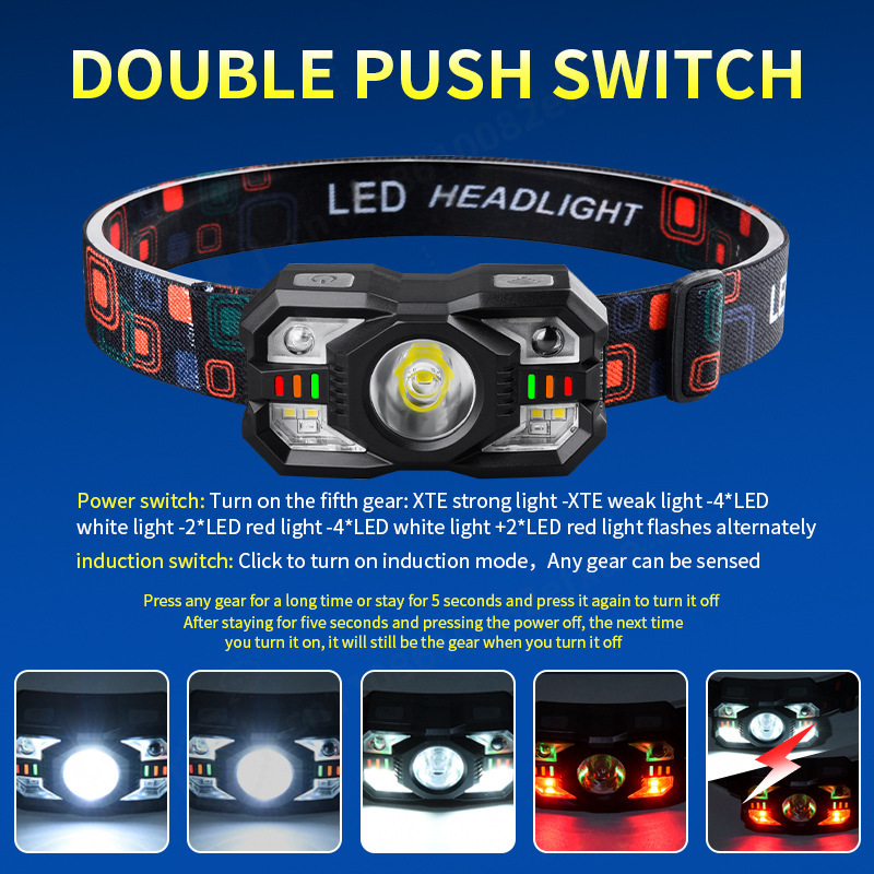 LED Induction Headlamp USB Cha - Running Headlamp ulasan dan harga