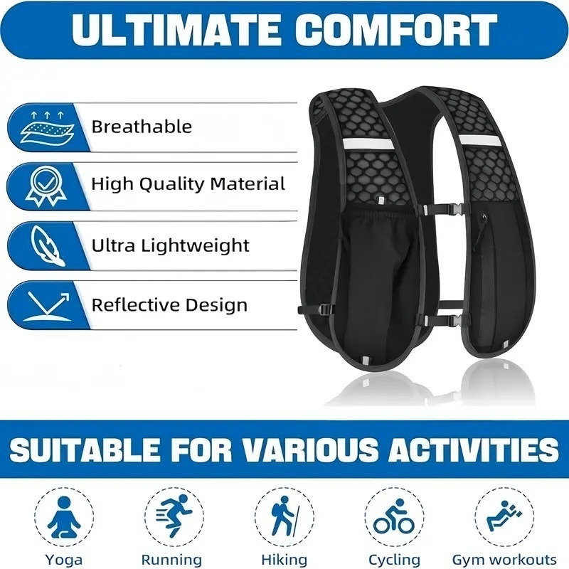 1-4PCS Outdoor Lightweight Hik - Hydration Vest ulasan dan harga
