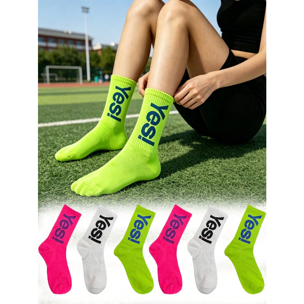 1/4 Pair Fluorescent Letter Pa - Sports Socks ulasan dan harga