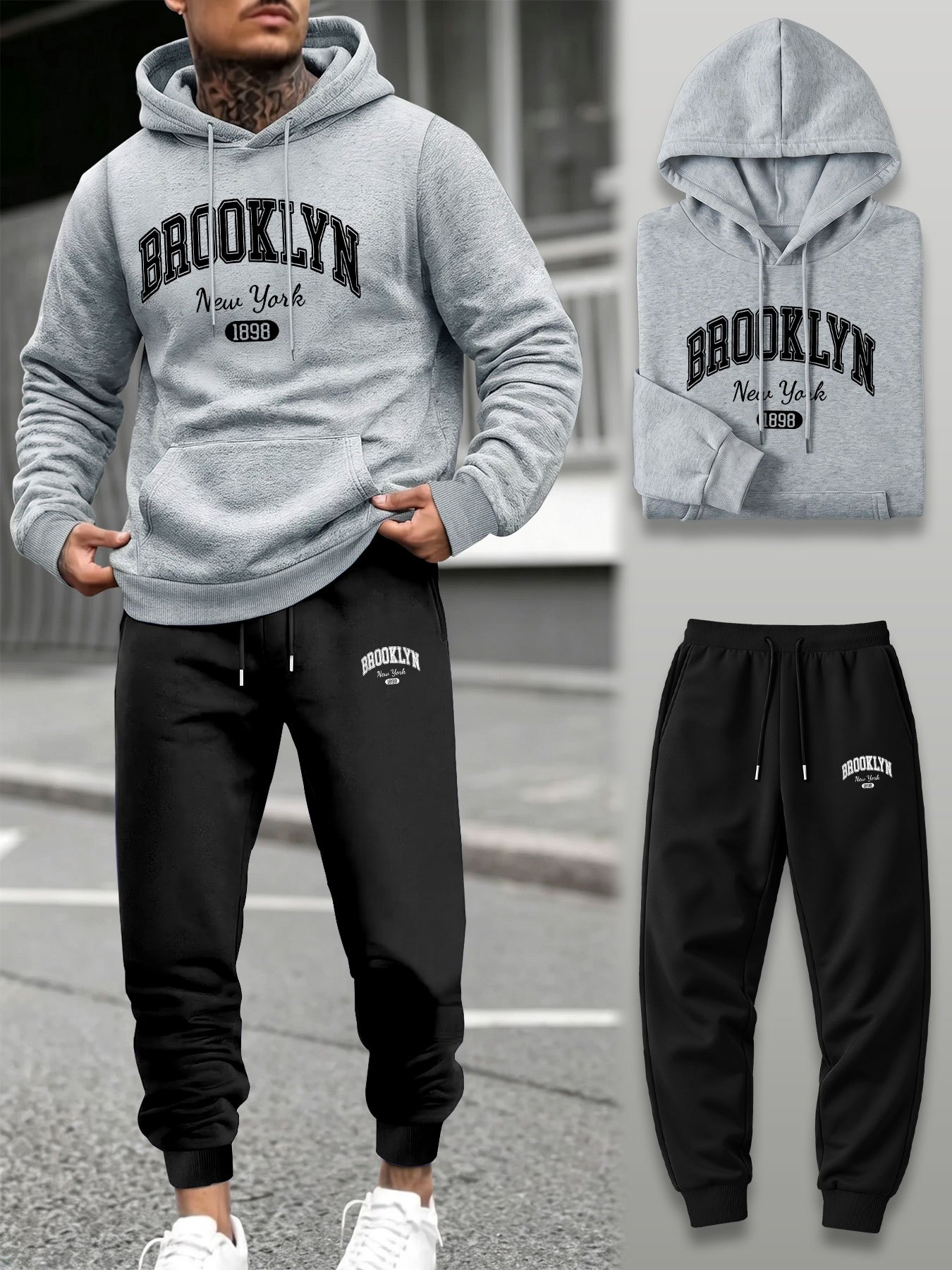 Men 2 Piece Tracksuit Hoodie J - Joggers Pants ulasan dan harga