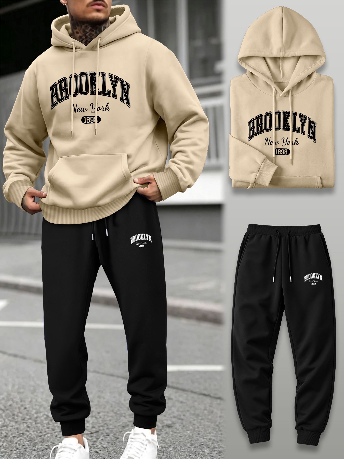 Men 2 Piece Tracksuit Hoodie J - Joggers Pants ulasan dan harga