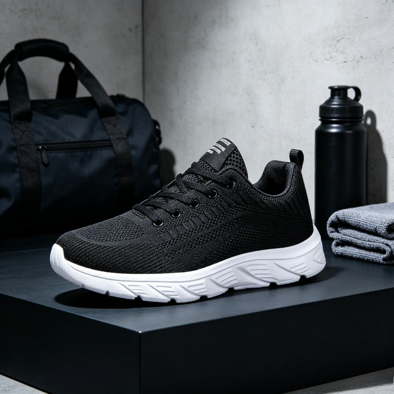 Men Breathable Knit Sneakers W - Running Shoes Men ulasan dan harga